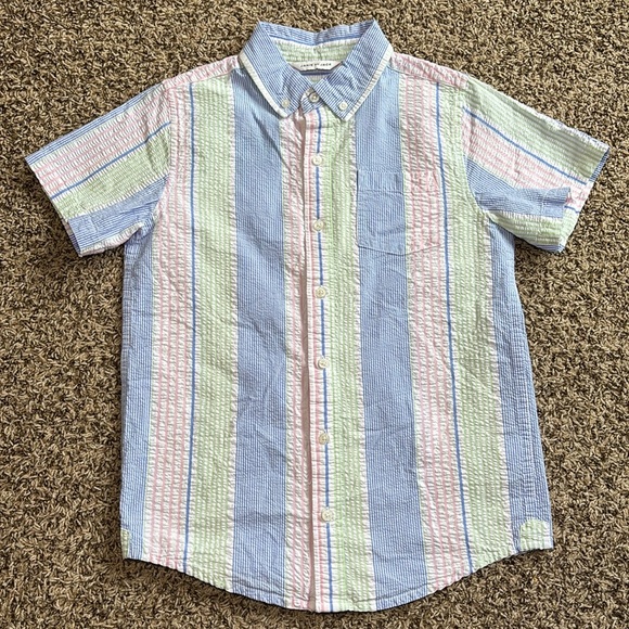 Janie and Jack Other - Janie and Jack Pastel Stripe Button-Down Shirt - Blue, Pink, Green, White
